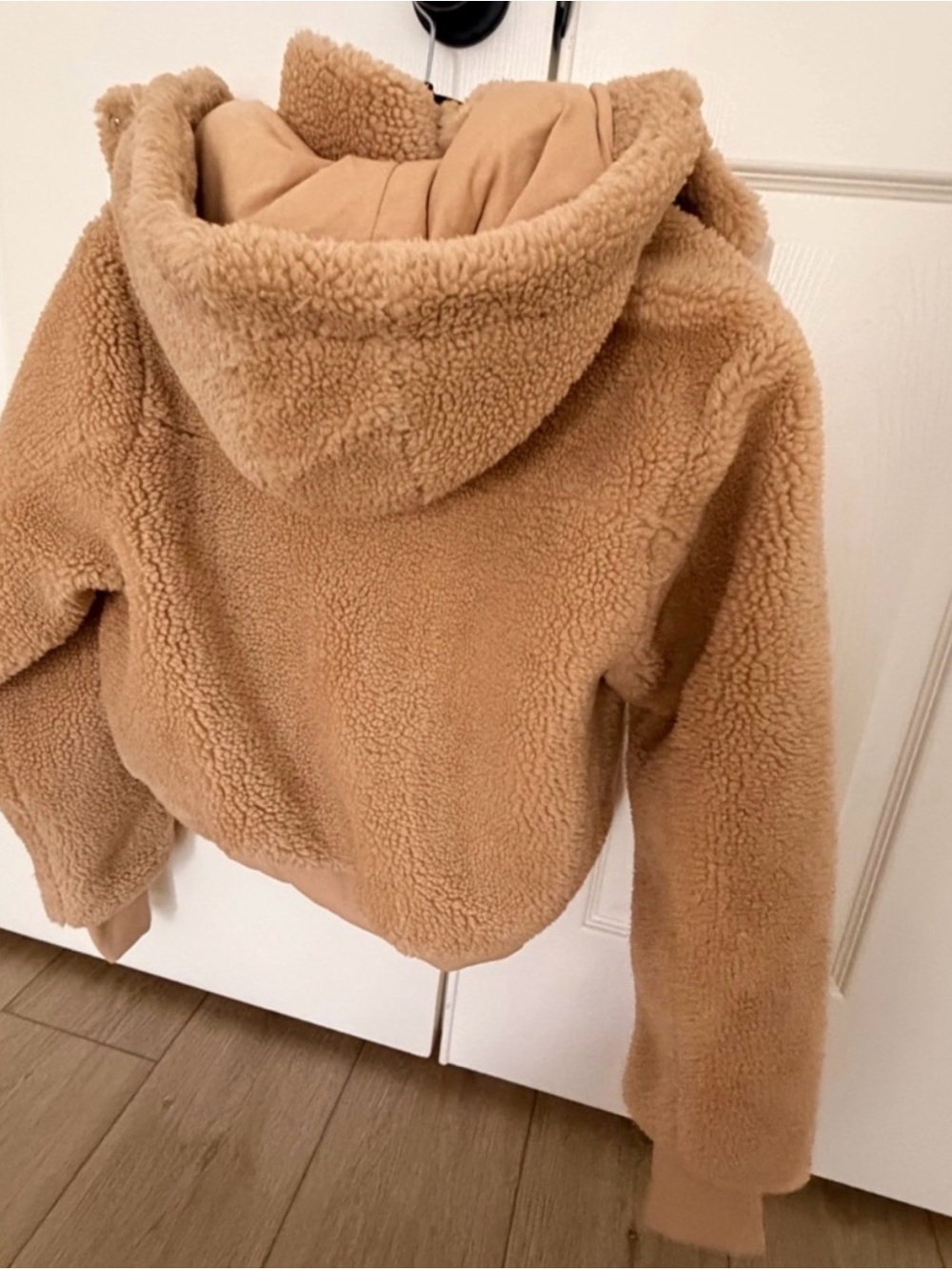 ALO Yoga Plush Hooded Teddy Jacket - Beige - Picture 7 of 7